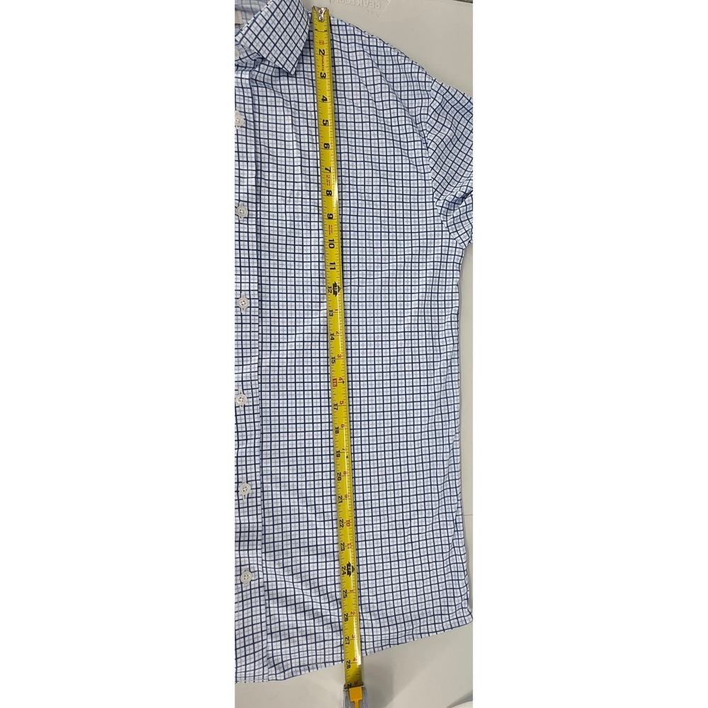 NWOT Collars & Co Dress Collar Polo Blue White Checkered Button Down Size Small - Picture 5 of 7